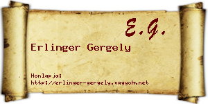 Erlinger Gergely névjegykártya